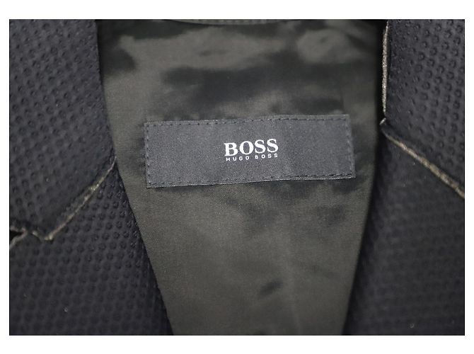 Hugo Boss Boss Single-Breasted Coat in Black Polyamide - view 4