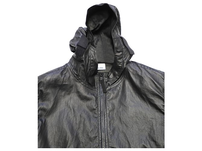 Stone Island Lightweight Jacket in Black Leather - view 3