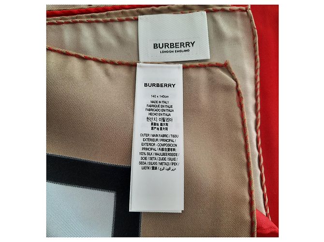 Scialle Burberry - 140 X 140 CENTIMETRO - 100% soie Multicolore - vista 6