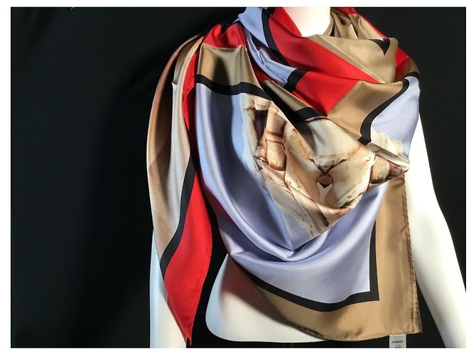 Scialle Burberry - 140 X 140 CENTIMETRO - 100% soie Multicolore - vista 7