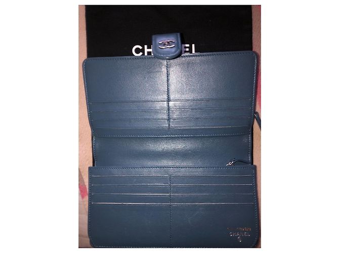 Cartera Chanel Azul de Cuero - vista 2