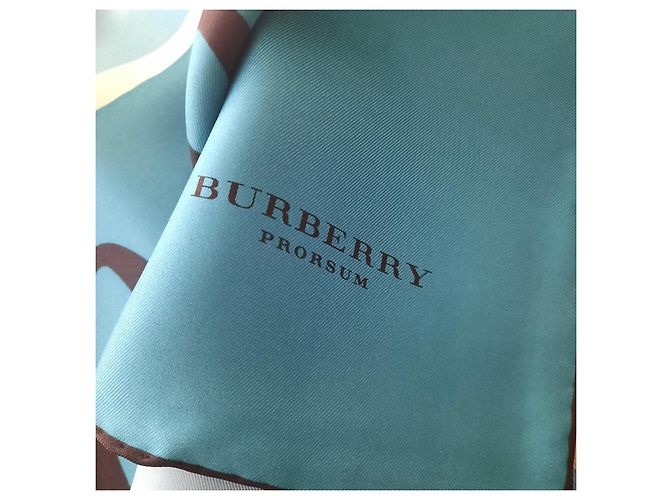 BURBERRY - Quadrato 90X90 CENTIMETRO - 100% soie Blu - vista 3