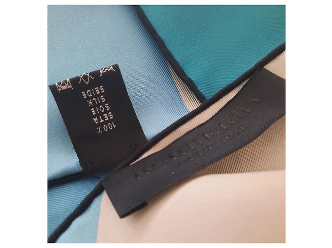 BURBERRY - Quadrato 90X90 CENTIMETRO - 100% soie Blu - vista 4