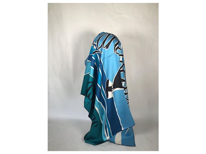 BURBERRY - Quadrato 90X90 CENTIMETRO - 100% soie Blu - vista 5