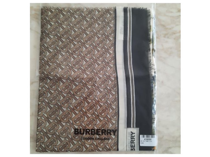 BURBERRY - Stola logo pianta - 220X65 CENTIMETRO - 50% soie 50% Multicolore - vista 6