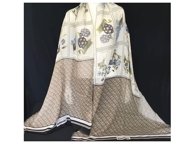 BURBERRY - Stola logo pianta - 220X65 CENTIMETRO - 50% soie 50% Multicolore - vista 8