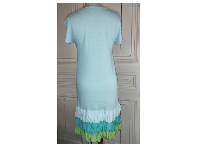 MANOUSH KLEID MINT MEDAILLON ROSE RELIEF RÜSCHEN T 38/40/42 Hellgrün - Ansicht 4