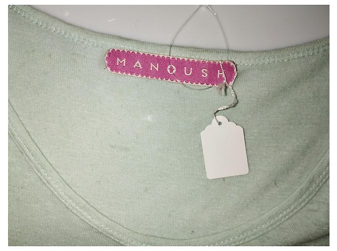 MANOUSH KLEID MINT MEDAILLON ROSE RELIEF RÜSCHEN T 38/40/42 Hellgrün - Ansicht 5