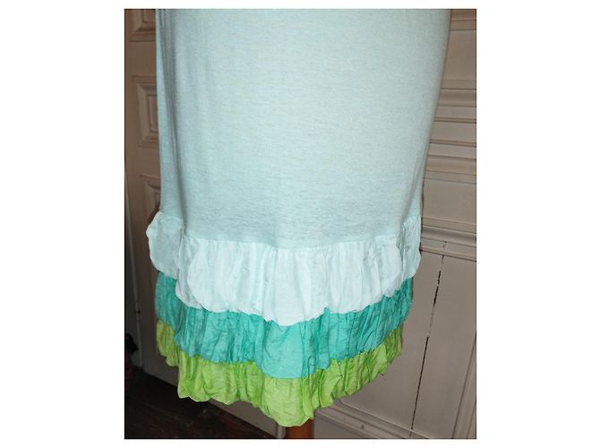 MANOUSH KLEID MINT MEDAILLON ROSE RELIEF RÜSCHEN T 38/40/42 Hellgrün - Ansicht 6