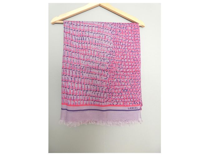 Sciarpa Lancel Rosa Viola Prugna Cachemire Modal Porpora Viola scuro - vista 10