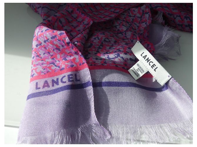 Sciarpa Lancel Rosa Viola Prugna Cachemire Modal Porpora Viola scuro - vista 11