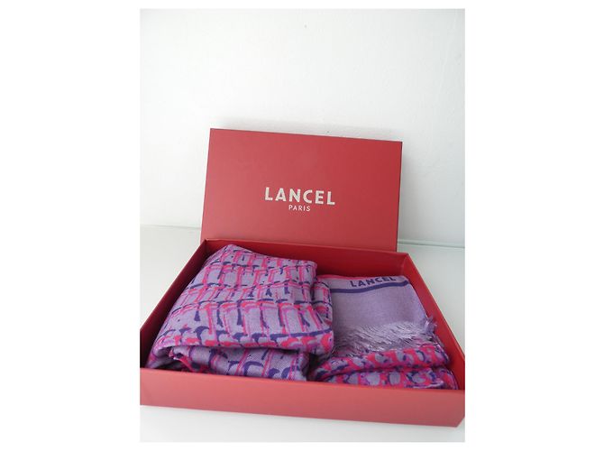 Sciarpa Lancel Rosa Viola Prugna Cachemire Modal Porpora Viola scuro - vista 2