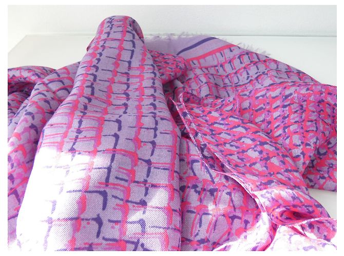 Sciarpa Lancel Rosa Viola Prugna Cachemire Modal Porpora Viola scuro - vista 3