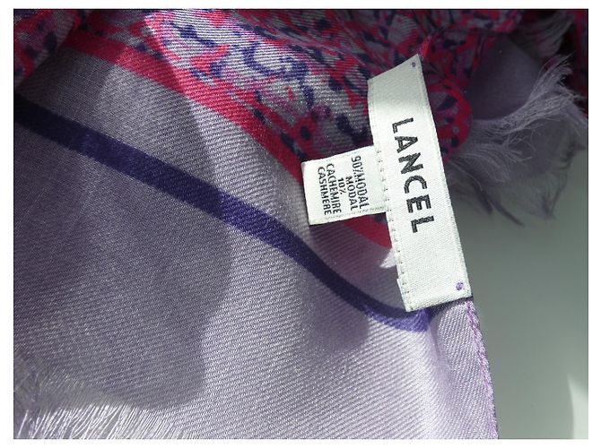 Sciarpa Lancel Rosa Viola Prugna Cachemire Modal Porpora Viola scuro - vista 5