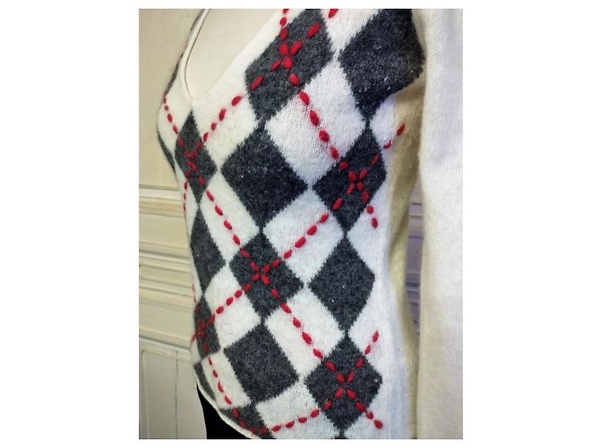 CALVIN KLEIN SWEATER LIGHT OVERFIL ANGORA LAMMWOLLE T38 Aus weiß - Ansicht 8