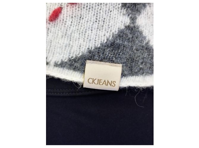 CALVIN KLEIN SWEATER LIGHT OVERFIL ANGORA LAMMWOLLE T38 Aus weiß - Ansicht 9