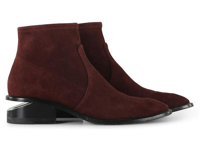 Alexander Wang Stivaletti Kori Cut-Out in pelle scamosciata bordeaux - vista 2