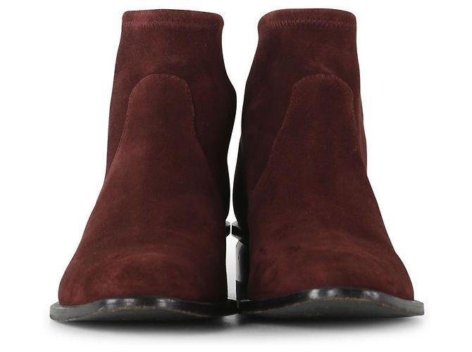 Alexander Wang Stivaletti Kori Cut-Out in pelle scamosciata bordeaux - vista 3