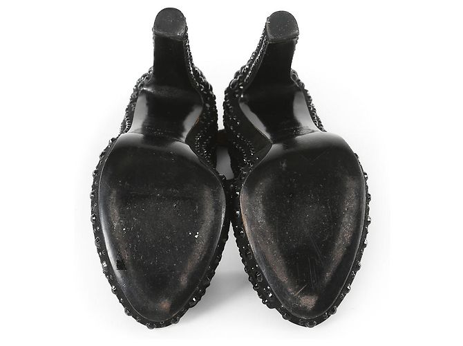 Alaïa Sapatilha peep toe com tachas Swarovski de camurça preta Alaia - vista 5