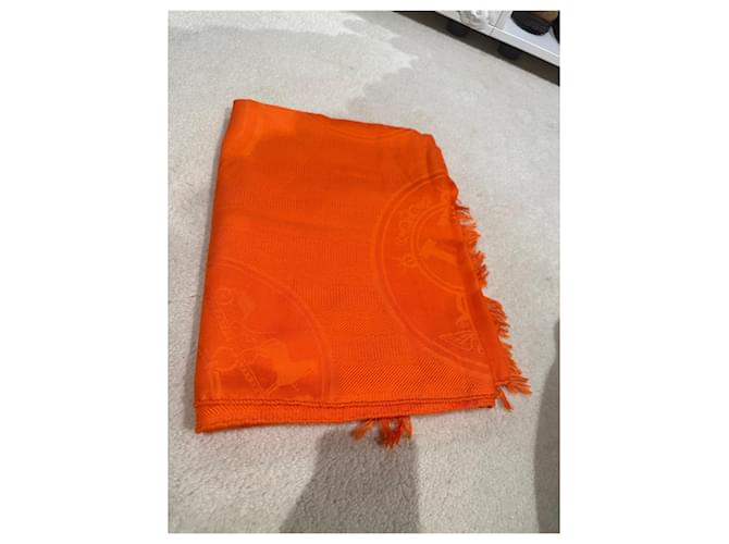 Hermès Hermes New Libris Schal Orange - Ansicht 4