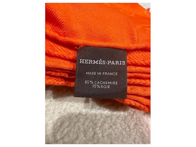 Hermès Hermes New Libris Schal Orange - Ansicht 5