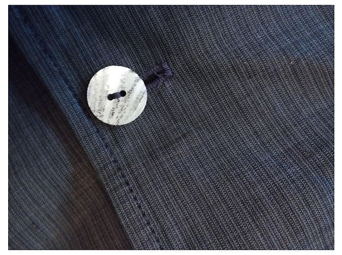 KENZO LIGHT STRUCTURED JACKET SATIN MOIREE 3 BUTTONS T 38 Navy blue - view 9