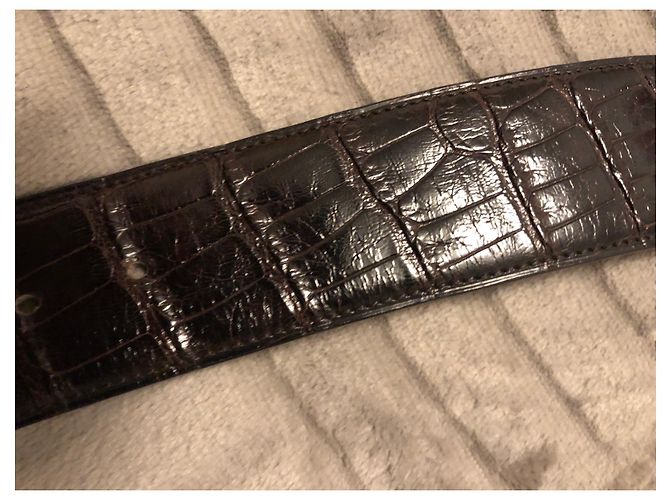 Constance Hermès Gürtel aus Krokodilleder Schokolade - Ansicht 9