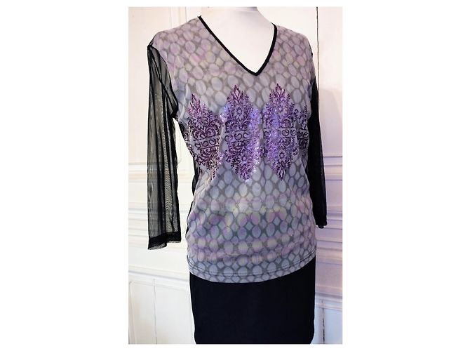 TOP DE NOCHE BARROCO BIFACE DE CHRISTIAN LACROIX CON ESTAMPADO IRIDISCENTE S 38 Multicolor - vista 3