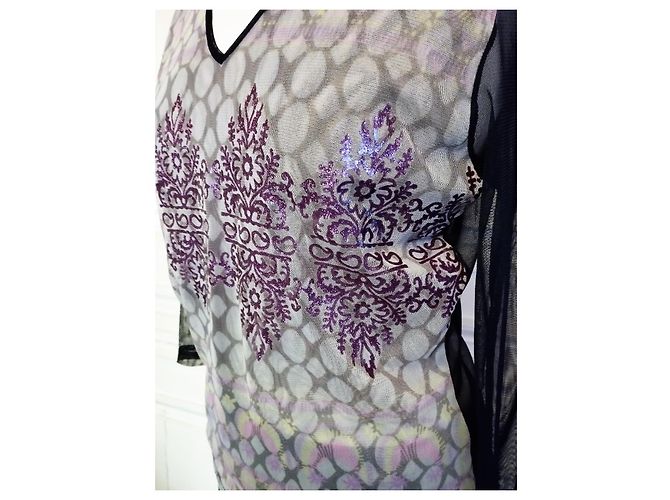 TOP DE NOCHE BARROCO BIFACE DE CHRISTIAN LACROIX CON ESTAMPADO IRIDISCENTE S 38 Multicolor - vista 4