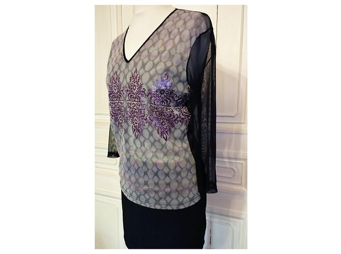 TOP DE NOCHE BARROCO BIFACE DE CHRISTIAN LACROIX CON ESTAMPADO IRIDISCENTE S 38 Multicolor - vista 8
