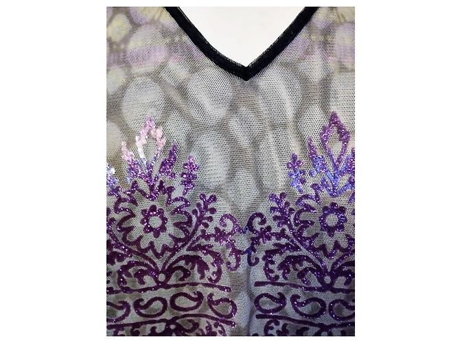 TOP DE NOCHE BARROCO BIFACE DE CHRISTIAN LACROIX CON ESTAMPADO IRIDISCENTE S 38 Multicolor - vista 9