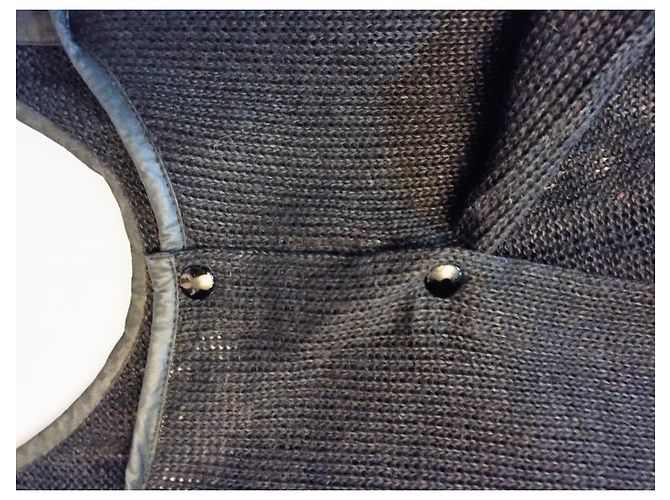 Jc De Castelbajac CASTELBAJAC POUR ICEBERG PULLOVER SURTOP WESTE WOLLE MESH LEDER EFFEKTE T 40 Schwarz - Ansicht 8