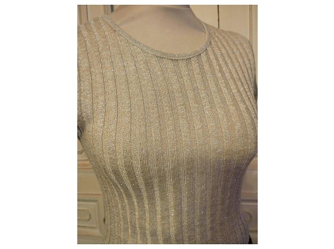 LOLITA LEMPICKA PULLOVER TRENDIGES LEINEN LUREX T 34/38 Beige - Ansicht 10
