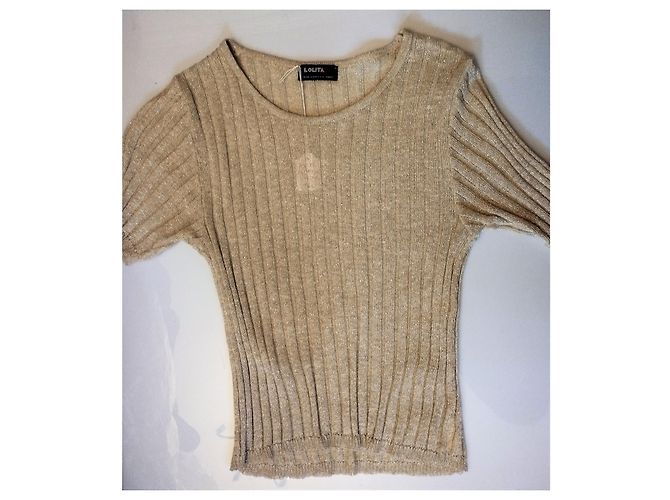 LOLITA LEMPICKA PULLOVER TRENDIGES LEINEN LUREX T 34/38 Beige - Ansicht 3