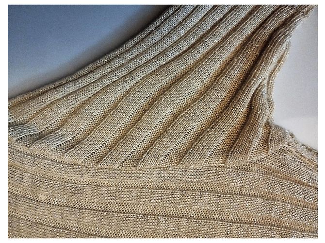 LOLITA LEMPICKA PULLOVER TRENDIGES LEINEN LUREX T 34/38 Beige - Ansicht 7