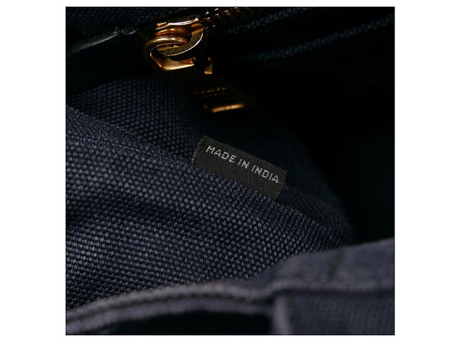 Borsa a mano Prada Canapa blu con logo Blu scuro - vista 7