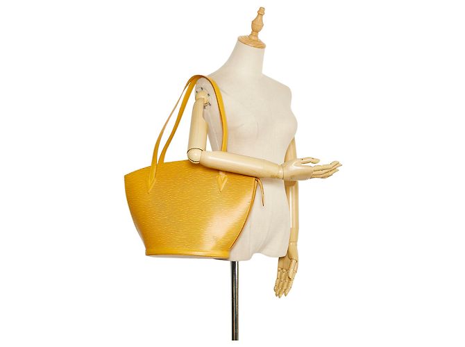 Cinturino lungo Louis Vuitton giallo Epi Saint Jacques PM - vista 10
