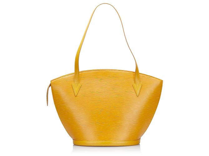 Cinturino lungo Louis Vuitton giallo Epi Saint Jacques PM - vista 3