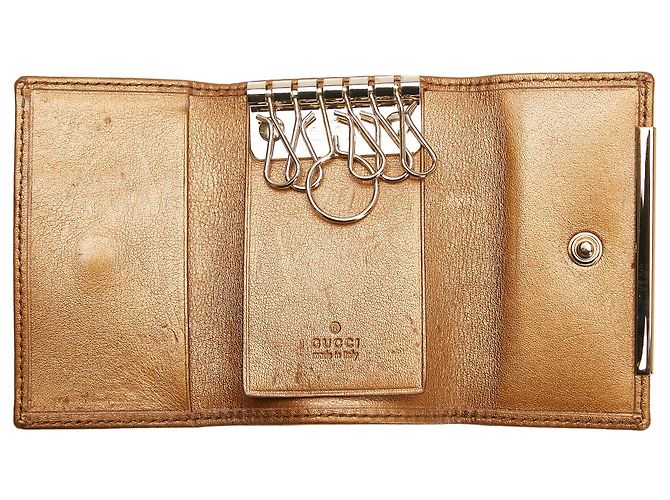 Gucci Brown GG Leinwand Schlüsselhalter Braun Beige - vista 5