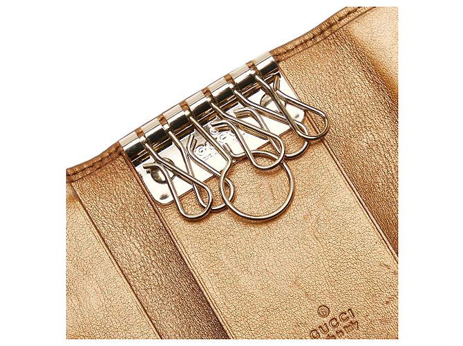 Gucci Brown GG Leinwand Schlüsselhalter Braun Beige - vista 8