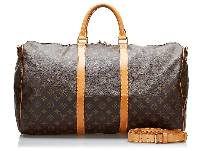 Louis Vuitton Brown Monogram Keepall Bandouliere 50 Castaño - vista 10