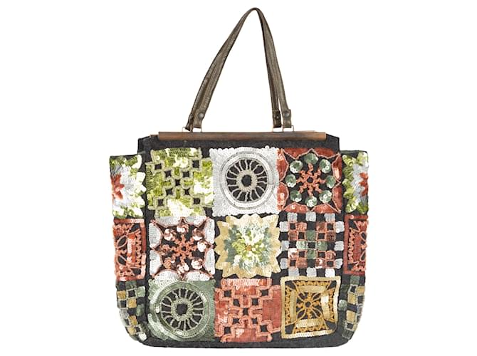 Borsa con paillettes Jamin Puech Stampa python - vista 2