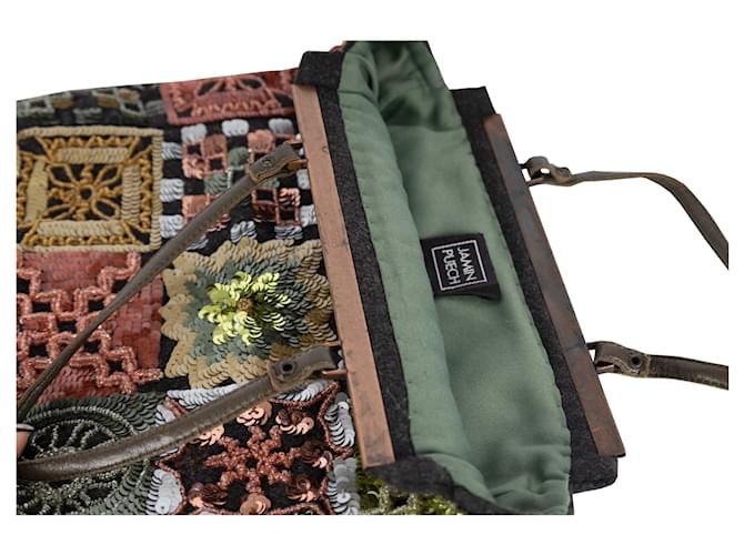 Borsa con paillettes Jamin Puech Stampa python - vista 4
