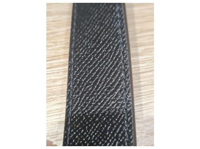 Cintura Louis Vuitton in pelle nera goffrata Nero - vista 2
