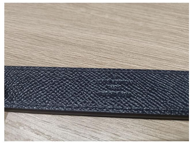 Cintura Louis Vuitton in pelle nera goffrata Nero - vista 6