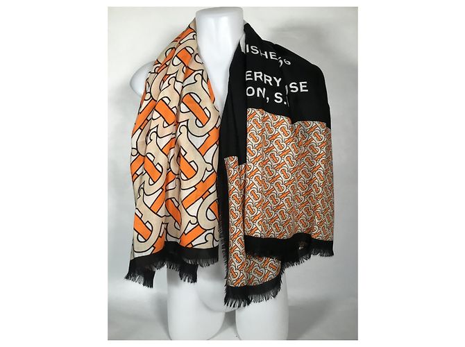 BURBERRY - pezzo eccezionale - 135 X 135 - 100% cachemire Arancione - vista 10