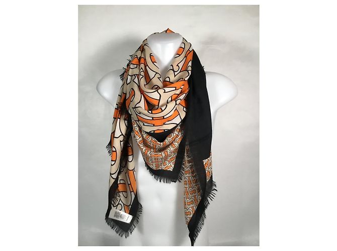 BURBERRY - pezzo eccezionale - 135 X 135 - 100% cachemire Arancione - vista 12