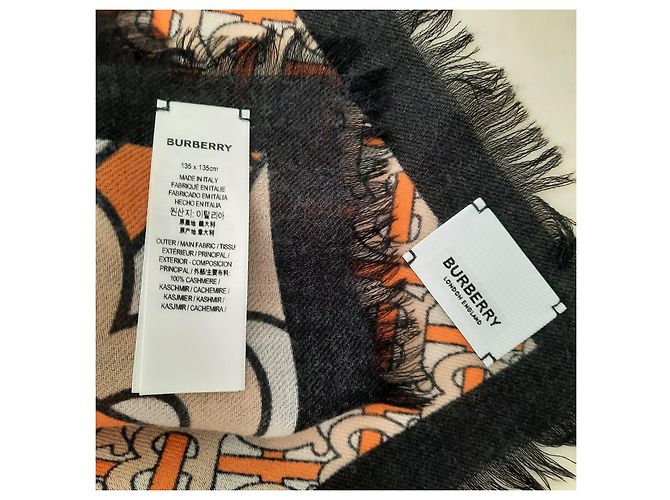 BURBERRY - pezzo eccezionale - 135 X 135 - 100% cachemire Arancione - vista 2