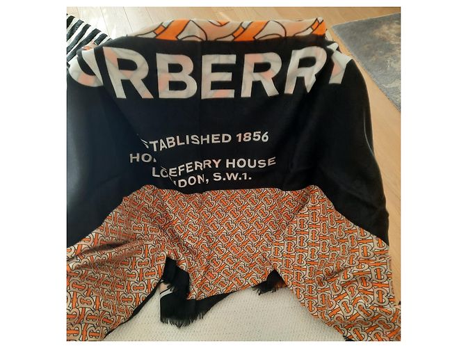 BURBERRY - pezzo eccezionale - 135 X 135 - 100% cachemire Arancione - vista 4