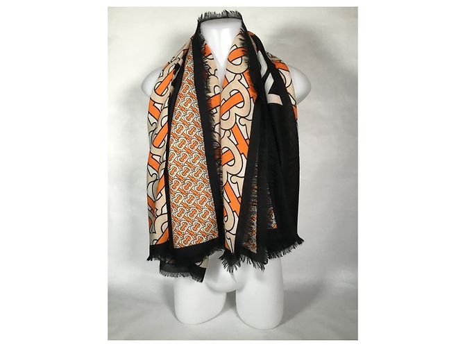 BURBERRY - pezzo eccezionale - 135 X 135 - 100% cachemire Arancione - vista 7